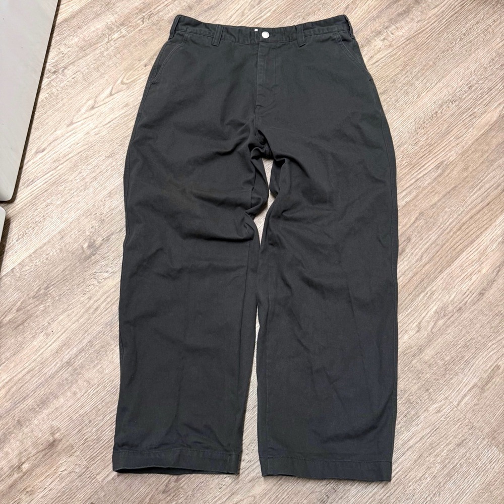 Obey Mens Black Cotton Twill Relaxed Straight Wide Leg Work Pants Size 32 Skater